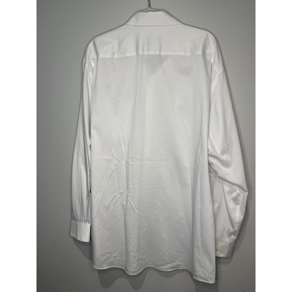 Van Heusen Stretch White Solid Button Up Dress Shirt Tall Fit 18.5 35/36 - Picture 5 of 11